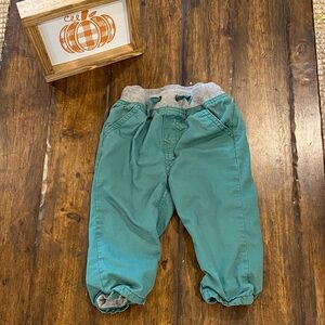 Hanna Andersson Green Joggers with Gray Waistband